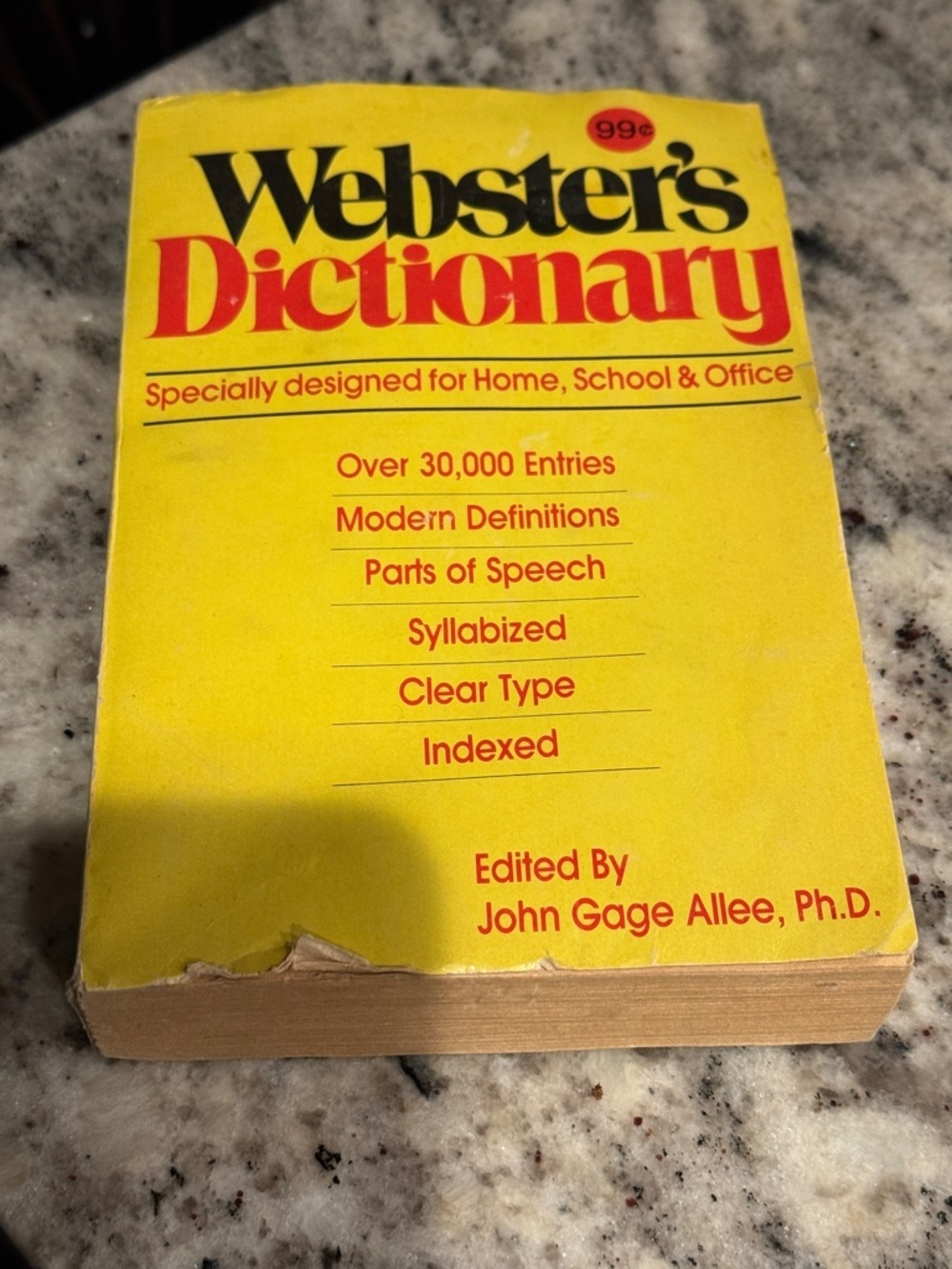 Webster's Dictionary Yellow Paperback - Webster's 1984